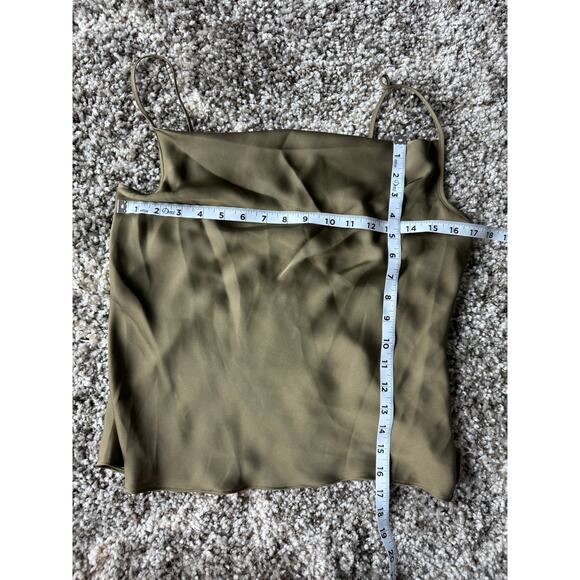 Ramy Brooks NWT Abigail Olive Green Cowl Neck Satin Tank Top Cami size Medium - Picture 9 of 9